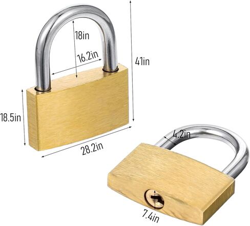 Small Keyed Padlocks 4pcs Small Padlock with Key Solid Brass Padlock Padlocks with Brass Body & Steel Shackle for Sheds Storage Unit Fence Toolbox (Gold, 1.4 x 1.1 Inch) in Saudi Arabia