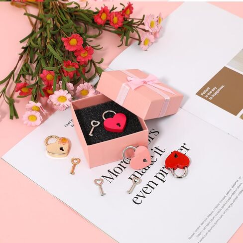 4PCS Mini Heart Locks with Keys, Small Diary Padlock, Small Heart Lock with Key, Colorful Personalized Love Padlock Smal Love Locks for Diary Book Storage Box, Jewelry Locker Decor, Valentine Gift in Saudi Arabia