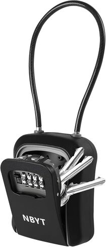 Portable Combination Lock keybox,For House Keys Key Hiders to Hide a Key Outside,Waterproof Key Safe Storage Lock Box (With cable) in Kuwait