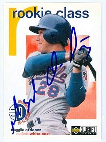 Magglio Ordonez autographed Baseball Card (Chicago Sox) 1998 Upper Deck Rookie Class #102 - MLB Autographed Baseball Cards in Saudi Arabia