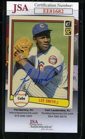 Lee Smith 1982 Donruss Rookie JSA Coa توقيع يدويًا أصيل - بطاقات موقعة بالبيسبول in Saudi Arabia