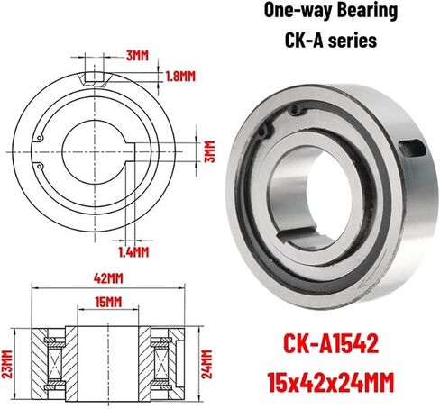 1PCS CK-A1542 15X42X24MM One Way Clutch Bearing CK-A Series Sprag Type One Way Freewheel Clutch Bearing in Saudi Arabia