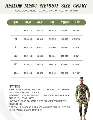 FLEXEL Men Spearfishing Premium Camouflage 3mm 5mm CR Neoprene Wetsuit Scuba Diving Suit Hoodie Snorkeling Suits 2 Piece in Kuwait