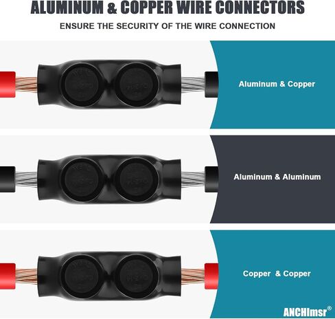 2 Port Insulated Multi Tap Connector, 4-14 AWG, Aluminum to Copper Wire Connectors, Single Side Entry Aluminum Wire Connectors, 5/32" Slotted Allen Hex (5 Pack) in Saudi Arabia