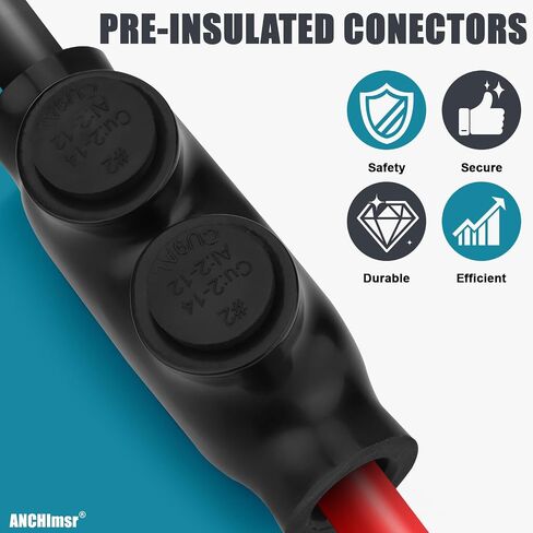 2 Port Insulated Multi Tap Connector, 4-14 AWG, Aluminum to Copper Wire Connectors, Single Side Entry Aluminum Wire Connectors, 5/32" Slotted Allen Hex (5 Pack) in Saudi Arabia