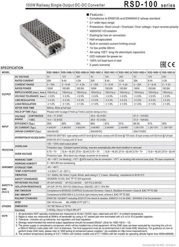 RSD-100B-24 14.4 ~ 33.6VDC to 24V DC 4.2A 100W DC-DC Switching Supply 24VDC in Kuwait