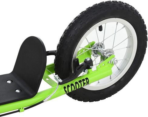 Aosom Youth Scooter, Teens Kick Scooter, Adjustable Handlebar Ride On Toy for 5+ with 16" Front and 12" Rear Dual Brakes Inflatable Wheels in Saudi Arabia
