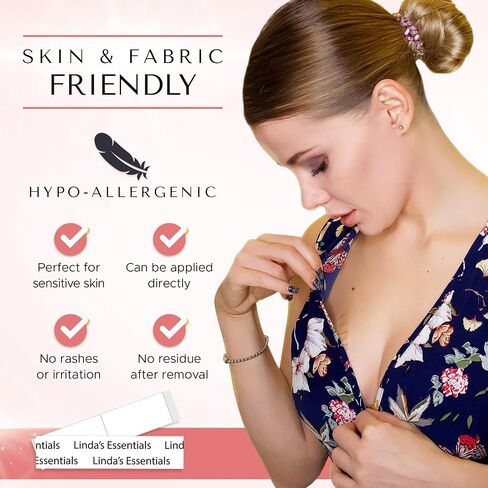 Fabric Double Sided Body Tape for Fashion, Hem Clothing Tape for Clothes (75 Pack) - Strong Clear Body Tape for All Shades and Sensitivity, No Sew No Iron in Saudi Arabia