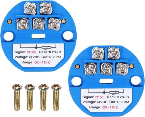 Meccanixity 2pcs 0-300c RTD PT100 وحدة مرسل مستشعر درجة الحرارة 4-20MA مضخم درجة الحرارة DC24V للمناصرة الحرارية ، وحدات PLC in Kuwait