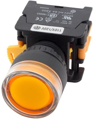 LXG-22 22MM 1NO زر الضغط لحظة التبديل 24V AC DC LED إضاءة (أصفر) in Kuwait