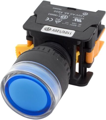 LXG-22 22MM 1NO زر الضغط لحظة التبديل 24V AC DC LED إضاءة (أصفر) in Kuwait