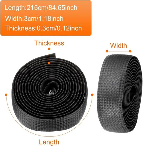 Harfington Bike Handlebar Tape Pu eva Carbon Carbon Lives Soft Bickle Bar Bar مع مقابس نهائية لركوب الدراجات القابلة للطي على الطريق تعزيز قبضة الدراجة والفضة in Saudi Arabia