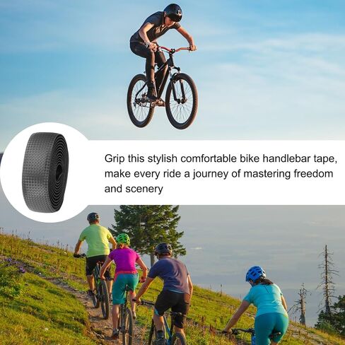 Harfington Bike Handlebar Tape Pu eva Carbon Carbon Lives Soft Bickle Bar Bar مع مقابس نهائية لركوب الدراجات القابلة للطي على الطريق تعزيز قبضة الدراجة والفضة in Saudi Arabia