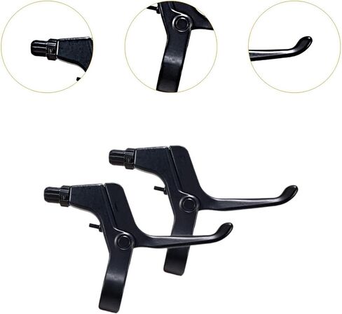 2Pcs Kids Bike Brake Levers, Children Bike Brakes, Universal Aluminum Alloy Bikes Handles, Black in Saudi Arabia
