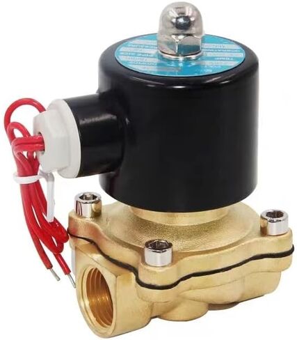 2W ملف لولبي الصمام 1/8 '' 1/4 '' 1/2 '' 2W025 2W200 2W50 صمامًا كهربائيًا من النحاس النحاسي المغلقة عادةً للماء (2W-160-15،12V DC) in Saudi Arabia