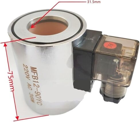 Hydraulic Solenoid Valve Coil MFB12-90YC 220V MFZ12-90YC 24v Inner Hole 31.5mm Length 75mm(24V) in Saudi Arabia