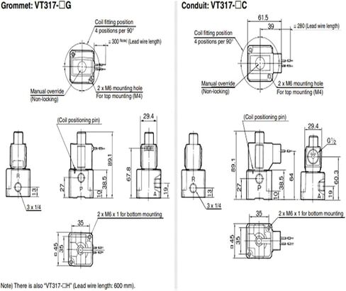 3 Port Solenoid Valve Direct Operated Poppet Type VT317 Series VT317 VT317V VT317/VT317V-6G/5G/4G/3G/6D/5D/4D/3D/5DZ-02(VT317-4G-02) in Saudi Arabia