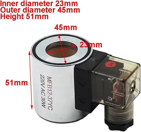 MFB12-37YC MFZ12-37YC Hydraulic Solenoid Valve Coil Inner Hole 23mm Height 51mm 30W(DC48V) in Saudi Arabia
