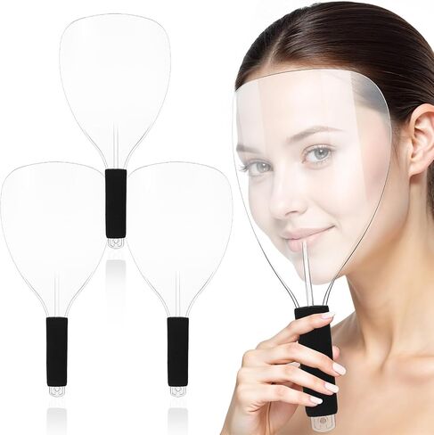 3 Pack Barber Salon Face Shield, Face Shield Mask for Hairspray, Clear Hairspray Hairdressing Mask, Plastic Reusable Protector Masks for Hairdressing Haircut Plastic Face-shield in Saudi Arabia