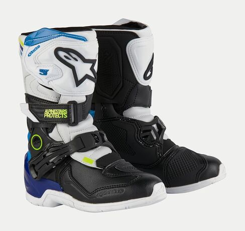 Alpinestars 2014024-2179-3: Tech 3S Youth Boots WHT/BLK/المينا الأزرق SZ 3 in Kuwait