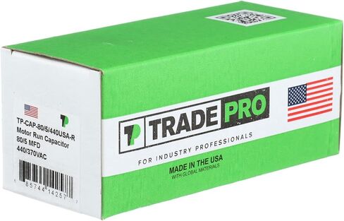 TRADEPRO (TP-CAP-80/5/440USA-R) 80+5 MFD 440 Volt Round Dual Run Capacitor, Made in USA | 60,000 Hour Operating Life, Aluminum Composition, -40°F to 158°F (-40°C to 70°C) Temperature Range in Saudi Arabia