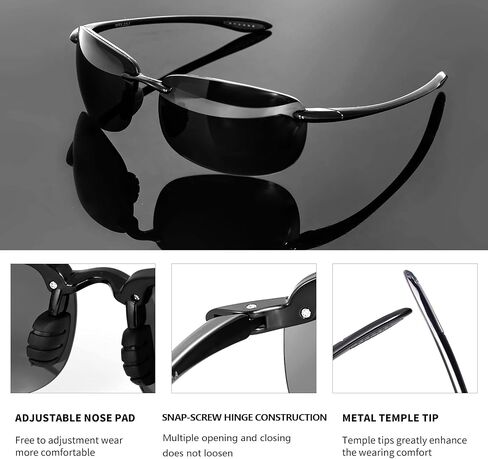 Maxjuli Polarized Sport Sunglasses for Men Women TR90 Rimless Frame لتشغيل لعبة البيسبول الصيد 8250 in Saudi Arabia