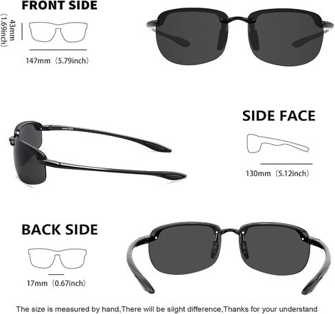 Maxjuli Polarized Sport Sunglasses for Men Women TR90 Rimless Frame لتشغيل لعبة البيسبول الصيد 8250 in Saudi Arabia
