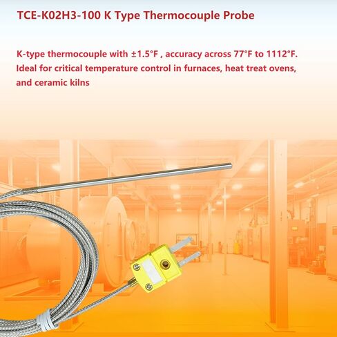 TCE-K02H3-100 K Probe thermocouple probe للفرن K نوع حرارة درجة حرارة درجة حرارة درجة حرارة عالية-77 درجة فهرنهايت إلى 1112 درجة فهرنهايت in Saudi Arabia
