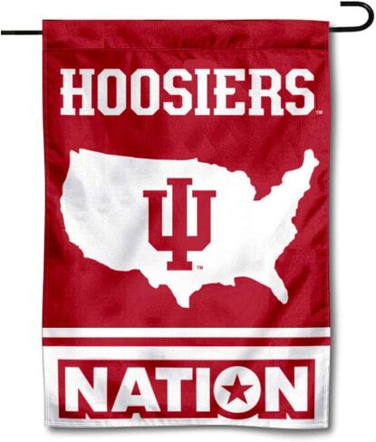 Indiana Hoosiers Garden Flag with USA Stars and Stripes Nation in Kuwait