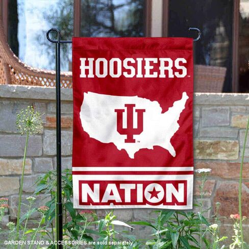 Indiana Hoosiers Garden Flag with USA Stars and Stripes Nation in Kuwait