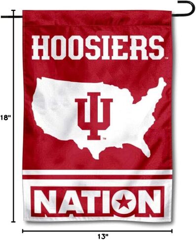 Indiana Hoosiers Garden Flag with USA Stars and Stripes Nation in Kuwait