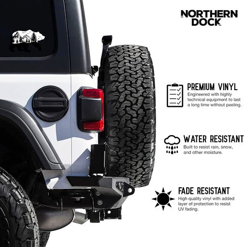 Bear Decal Vinyl Black and White Bear Mountain Bumper Sticker (5" Wide) in Kuwait