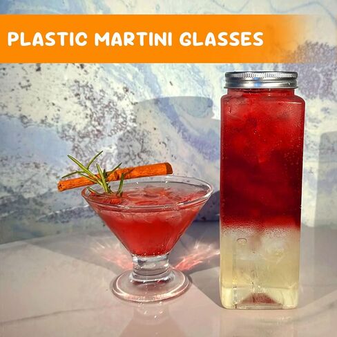 50 PCS يمكن التخلص من نظارات Martini للحفلات 5 أوقية ، نظارات Martini البلاستيكية يمكن التخلص منها ، Martini Plastic Coups for Wedding Party Bowl Wine Ice Cream Fruit in Kuwait