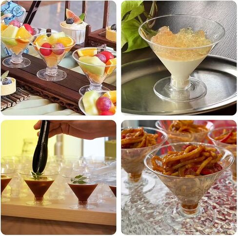 50 PCS يمكن التخلص من نظارات Martini للحفلات 5 أوقية ، نظارات Martini البلاستيكية يمكن التخلص منها ، Martini Plastic Coups for Wedding Party Bowl Wine Ice Cream Fruit in Kuwait