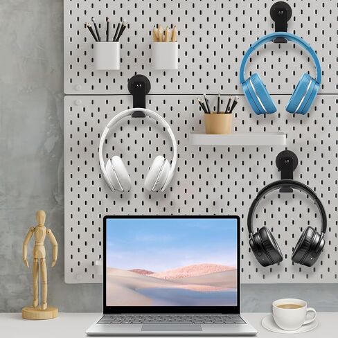 حامل سماعة الرأس المغناطيسي ، خطافات سماعات الرأس من الألومنيوم ، شماعات سماعة الرأس للمكتب والطاولة ، حامل تركيب سماعات الرأس مع وسادة مطاطية ، متوافقة مع جميع سماعات الكمبيوتر/الألعاب (أسود) in Kuwait