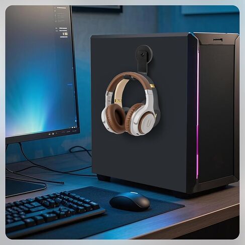 حامل سماعة الرأس المغناطيسي ، خطافات سماعات الرأس من الألومنيوم ، شماعات سماعة الرأس للمكتب والطاولة ، حامل تركيب سماعات الرأس مع وسادة مطاطية ، متوافقة مع جميع سماعات الكمبيوتر/الألعاب (أسود) in Kuwait