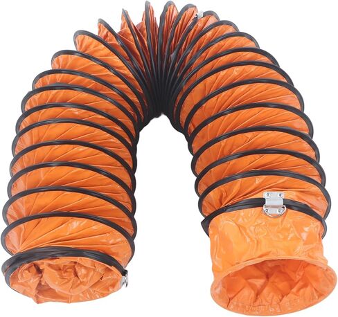 Duct Hosing, PVC Flexible Heavy Duty 8in with S Shaped Hook Steel Bracket for Ventilation Applications Including Exhaust Fans and Vents in Factories (10M) in Kuwait