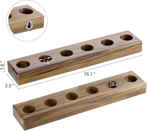 MyGift Premium Solid Acacia Wood Wall Mounted Billiard Cue Stick Rack, Rustic Wooden Pool Hall Accessories Holder Shelf, Billiards Parlor Hanger for 6 Cues in Saudi Arabia
