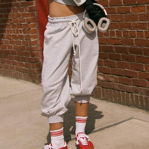 Songling Womens Sweatpants Capri Pants Cropped Joggers Casual Drawstring Waist Running Workout Lounge Pants with Pockets in Kuwait