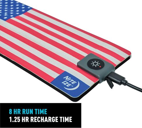 Nite Ize SlapLit Rechargeable LED Drink Wrap - Patriotic Can Wrap for Beer, Soda & More - Multiple Lighting Features - Weather-Resistant Drink Holder to Keep Cans Cold - USA, Disc-O Select in Saudi Arabia