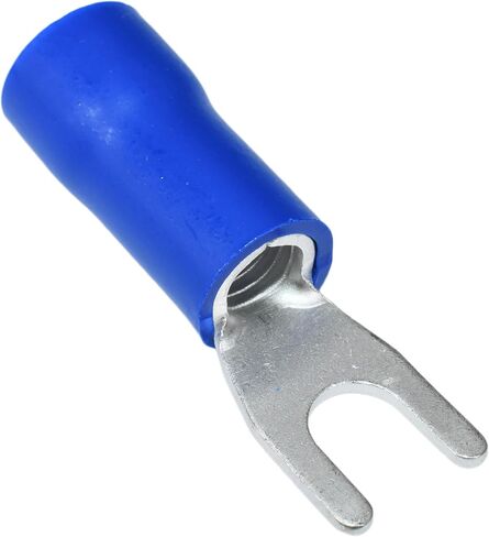 50PCS 6 AWG 1/4" M6 Insulated Fork Crimp Connector 88A 600V UL cUL for Electrical Terminals (50, 1/4") in Saudi Arabia