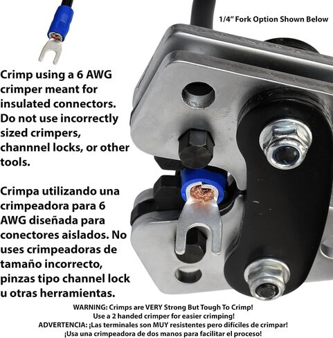 50PCS 6 AWG 1/4" M6 Insulated Fork Crimp Connector 88A 600V UL cUL for Electrical Terminals (50, 1/4") in Saudi Arabia