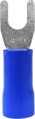 50PCS 6 AWG 1/4" M6 Insulated Fork Crimp Connector 88A 600V UL cUL for Electrical Terminals (50, 1/4") in Saudi Arabia