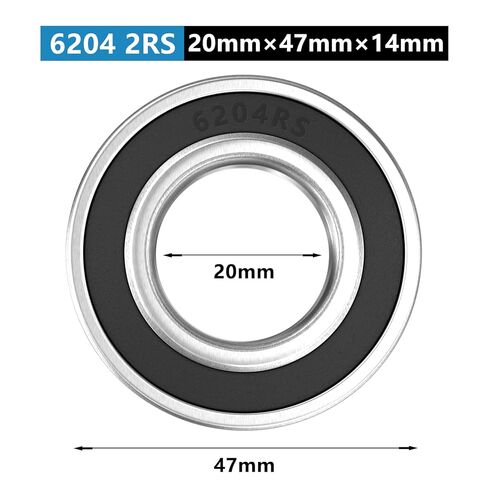 4 PCS 6204 2RS Bearings ، مصنوعة من الحامل الصلب 20 مم × 47 مم × 14 مم ، محامل محمية مزدوجة in Kuwait