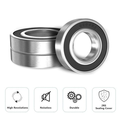 4 PCS 6204 2RS Bearings ، مصنوعة من الحامل الصلب 20 مم × 47 مم × 14 مم ، محامل محمية مزدوجة in Kuwait