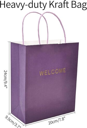 driew Welcome Bags 50 Pack, 7.9 x 3.7x 9.4'' Black Welcome Gift Bags Paper Bags with Handles Black Gift Bags for Retail, Wedding,Party, Shopping in Saudi Arabia
