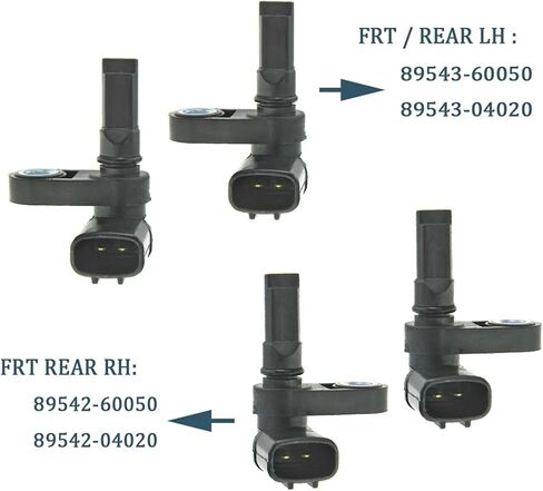 مستشعر سرعة عجلات ABS الخلفي الأمامي R/L 89542-60050 89543-60050 لـ GX470 LX570 4RUNNER (SET (4pcs)) in Saudi Arabia