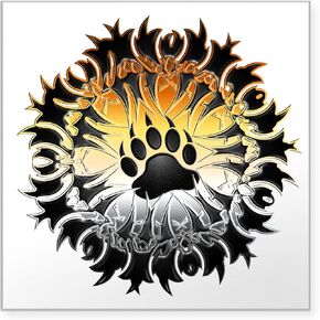 Cafepress Tribal Bear Pride Paw Square Sticker 3 × 3 مربع مربع المصد شارات السيارة in Kuwait