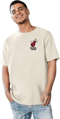 Blue 84 NBA مرخص رسميًا T-Shirt Ringspun الأمامي/الخلفي العاج in Saudi Arabia