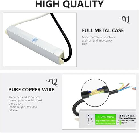 90-250V AC إلى DC 24V 24W 1A إضاءة محول LED محول محرك Aluminium IP67 Outdoor مقاوم للماء مصدر الطاقة in Kuwait